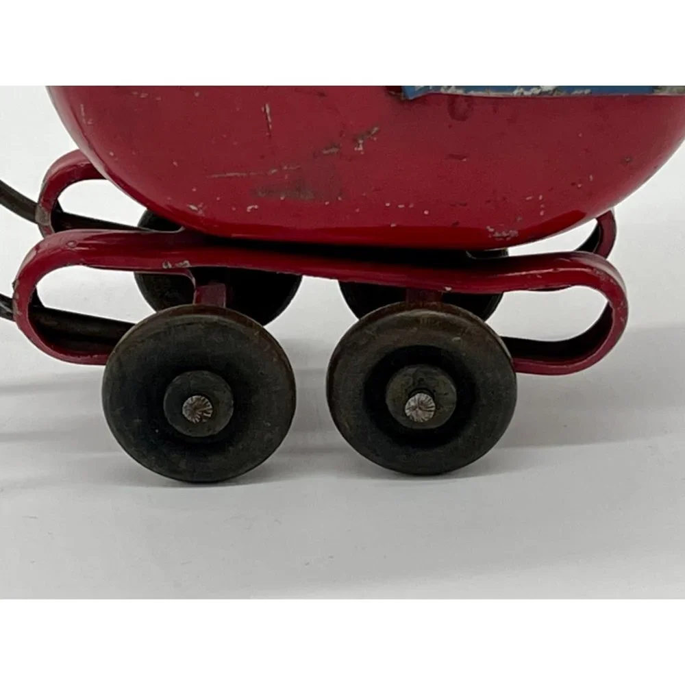 Vintage Wyandotte Tiny Toy Baby Stroller 1930's 6" Long - Picture 3 of 8